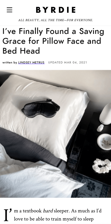 Byrdie - Ive finally found a saving grace for a pillow face and bed head